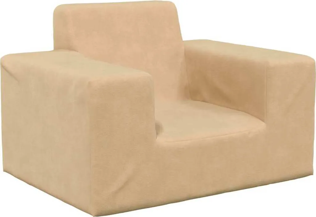 Divano per bambini in morbido peluche crema