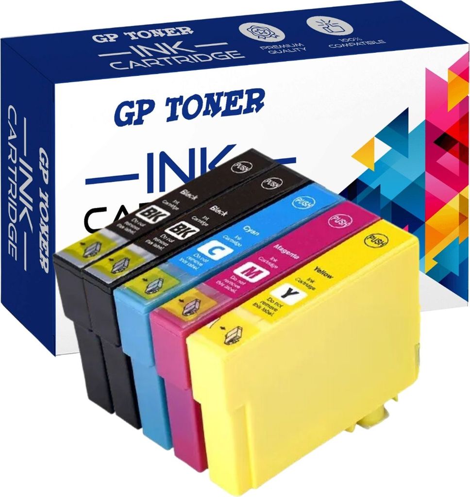 A box of GP Toner ink cartridges with the cartridges displayed in front.