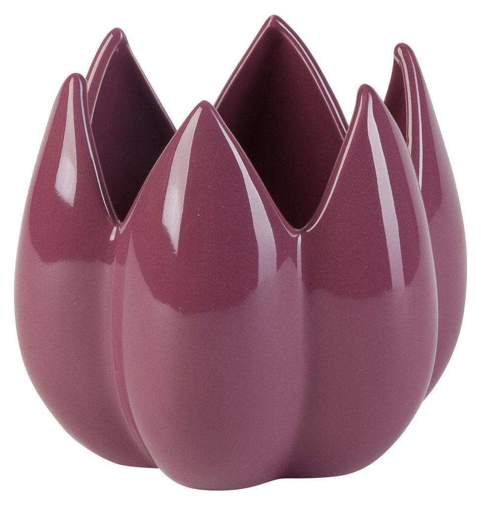 Dekoration 'Knospe' - Vase / Topf (13,8x13,8x12 cm), lila