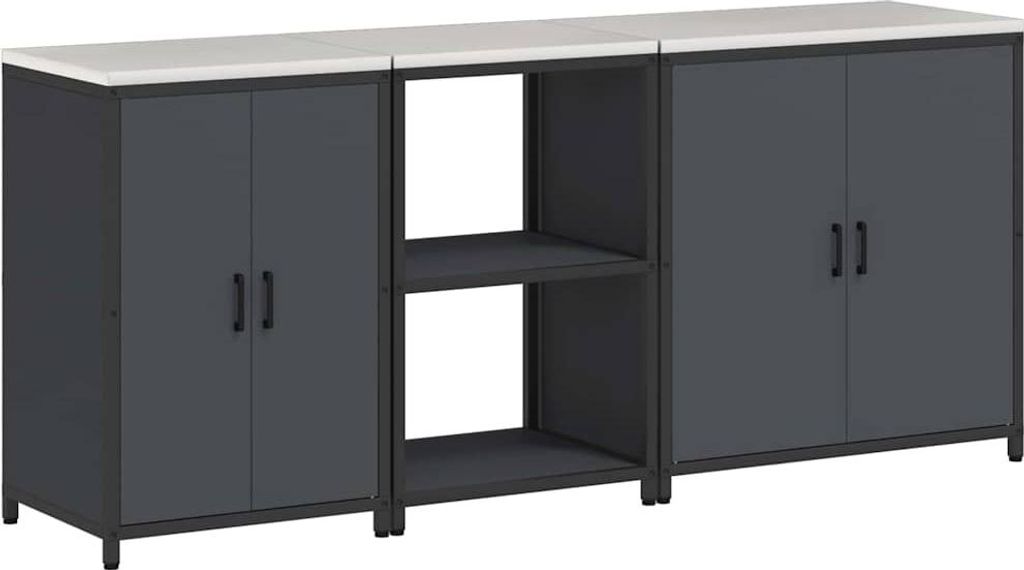 Aufbewahrungsset für die Küche mit Regal 3 pcs Anthrazit