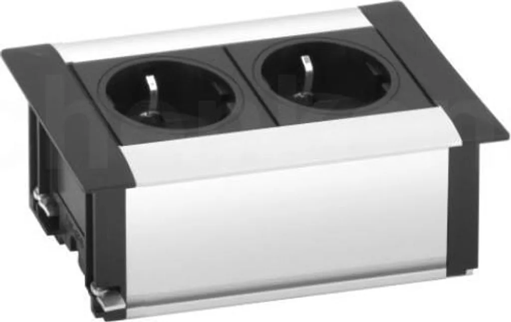 Prise Double Encastrée EVOline Frame Dock Argent avec Câble de 3 Mètres - 2