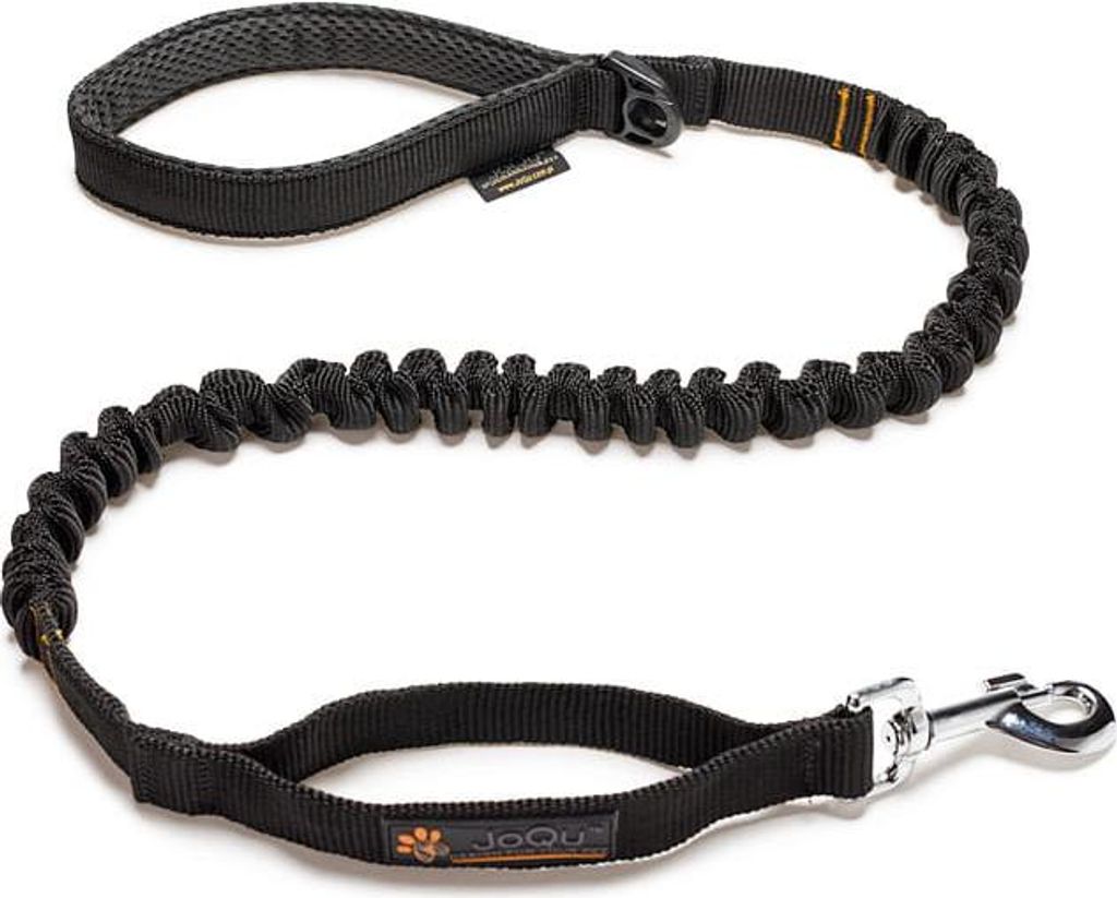 JoQu Damper Hundeleine mit Ruckdämpfer, schwarz