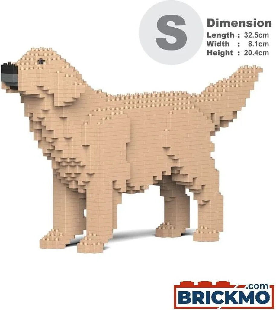 Statue Chien Incassable Golden Retriever JEKCA en Briques à Assembler
