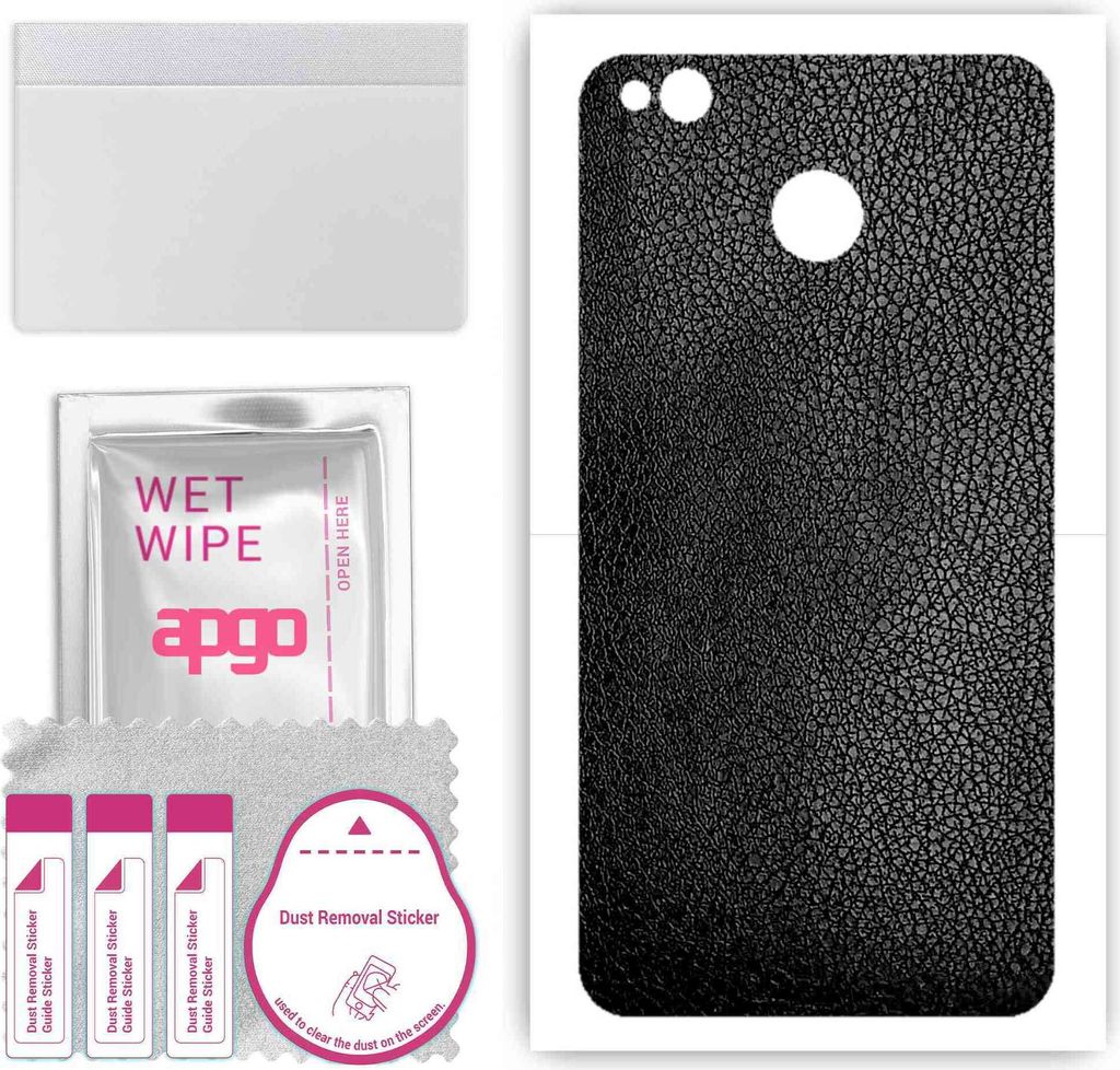 apgo Rückseite Schutzfolie, Skin, kompatibel mit Xiaomi Redmi 4 (4X), Hinten Displayschutzfolie aus Vinylfolie, kratzfest, einfache Montage - Schw...