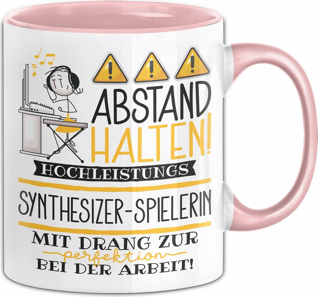 Synthesizer-Spielerin Tasse Geschenk Lustig Abstand Halten Produktbild 