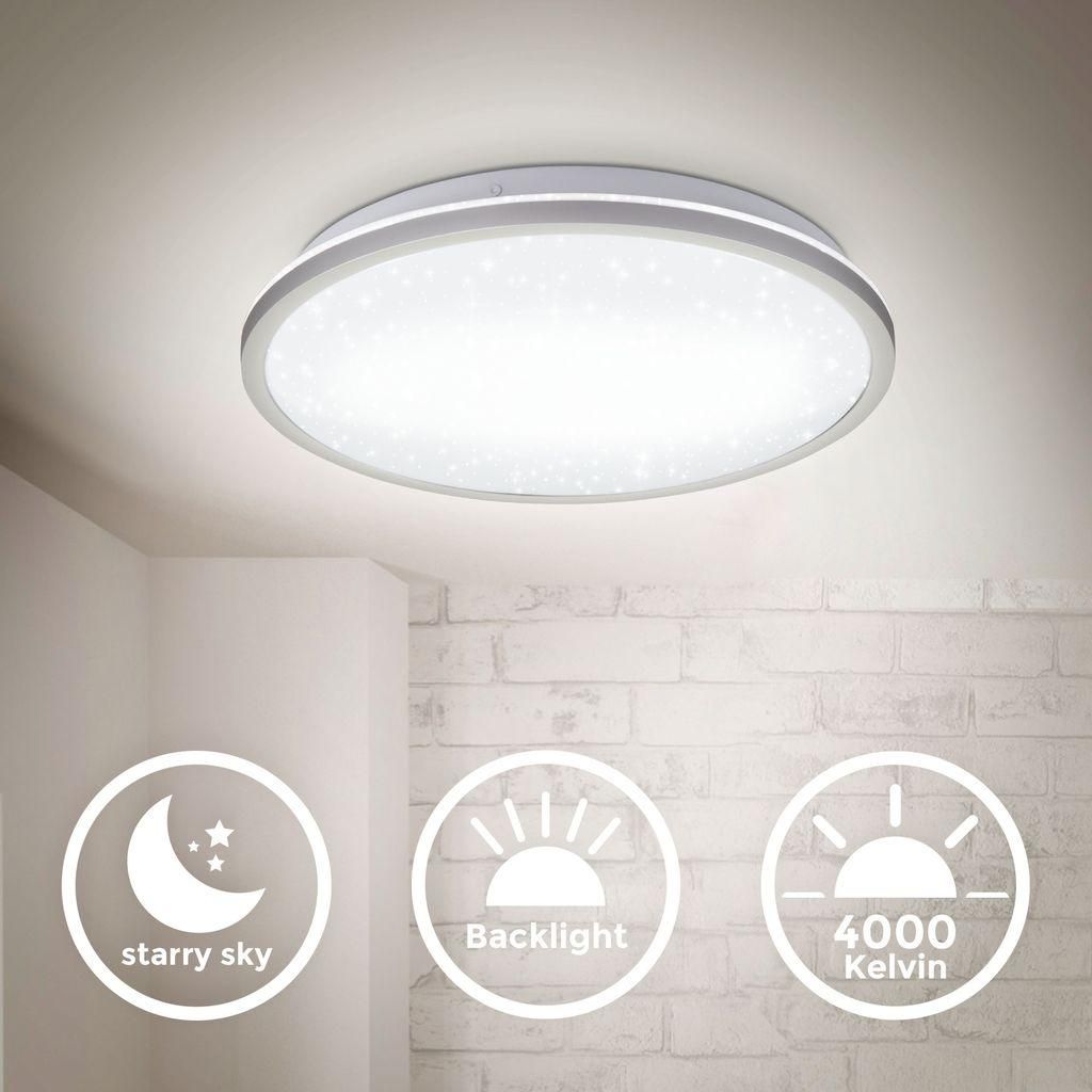 B.K.Licht Plafonnier LED 18 Watt avec effet étoiles I Image du produit 