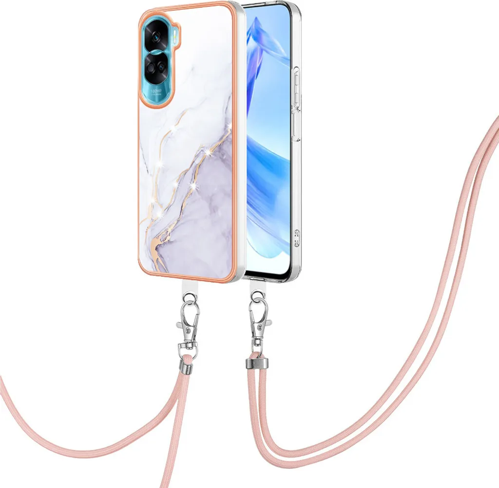 Custodia Protettiva Honor 90 Lite 5G con Laccio Bianco Regolabile