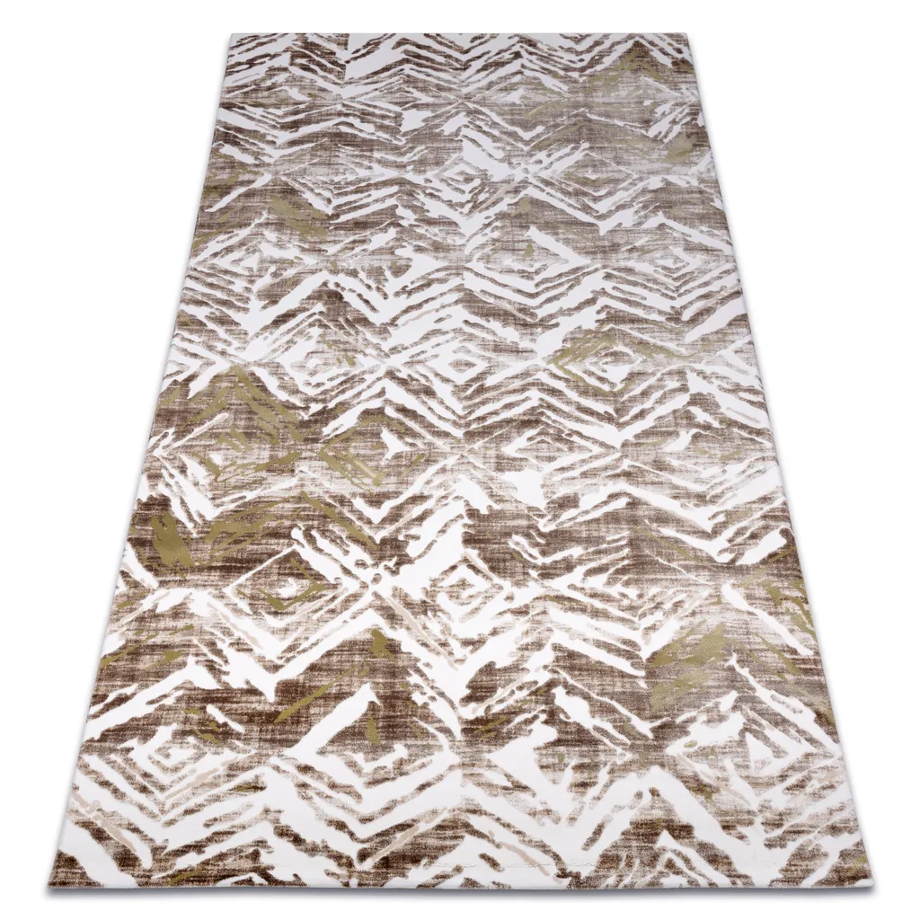 Tapis ACRYLIQUE DIZAYN 121 beige et vert - Grand tapis salon 160x230 cm
