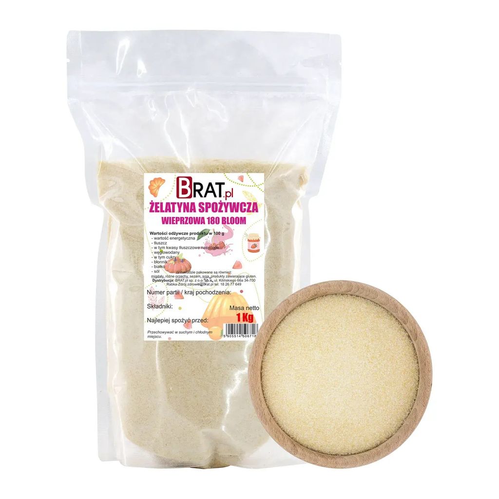 Gelatina di maiale 180 Bloom 1kg Brat.pl Immagine del prodotto 