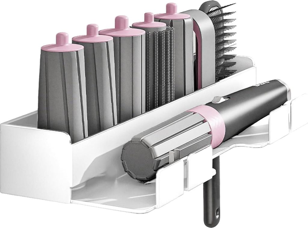 Platzsparender Halter - für Styler-Zubehör - 1 Stück - weiß - Metall