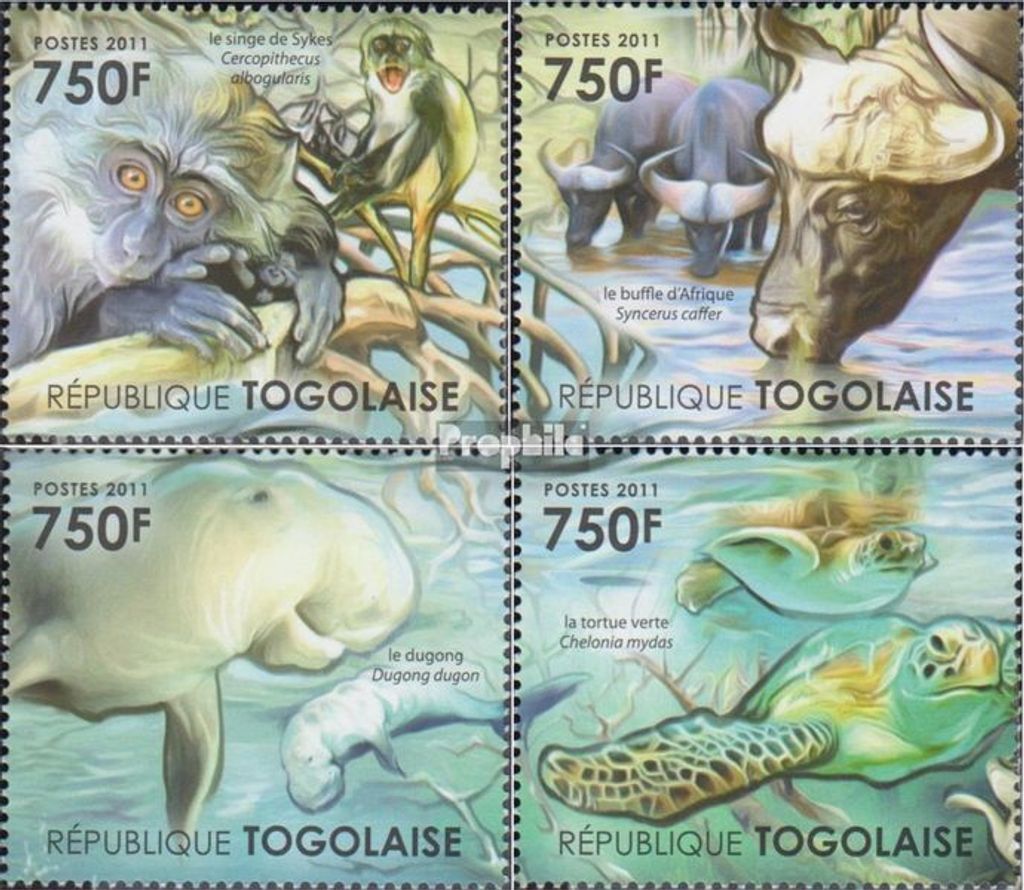 Briefmarken Togo 2011 Mi 4153-4156 (kompl.Ausg.) postfrisch Afrikanische Ökosysteme