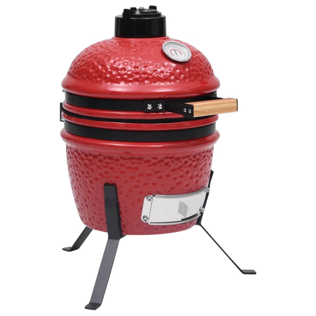 Ankonbej 2-in-1 Kamado-Grill Smoker Keramik 56 cm Rot