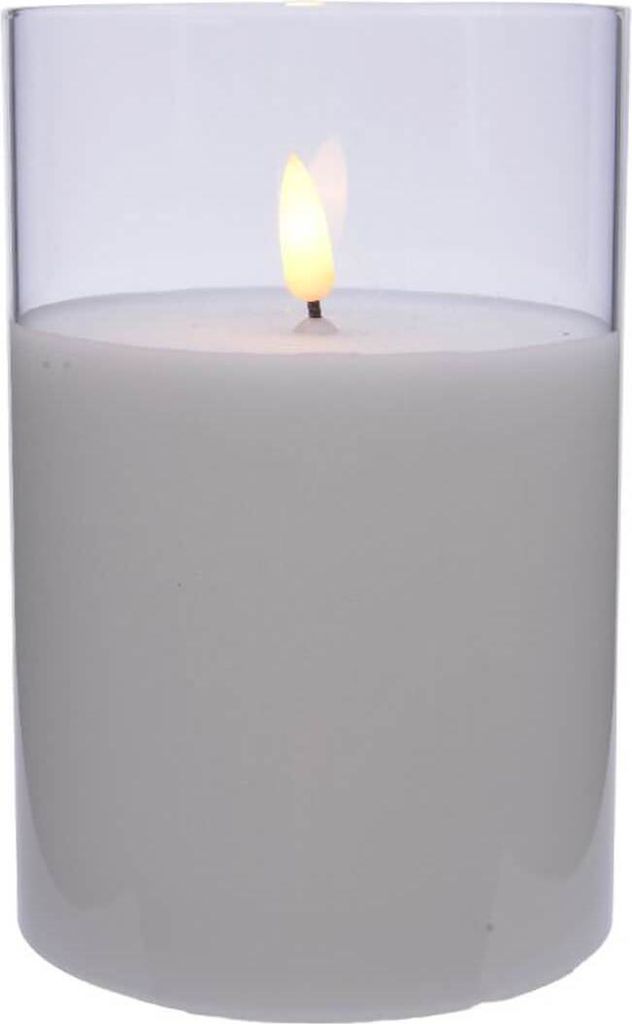 Lumineo LED Kerze Wachs Indoor Ø 10 x 15 cm