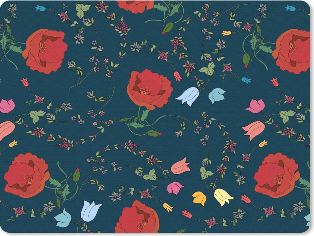 MuchoWow Mauspad Mousepad Regenbogen - Blumen - Design 40x30 cm - Mousepads - Maus Mat - Pad - Mausunterlage - Anti Rutsch