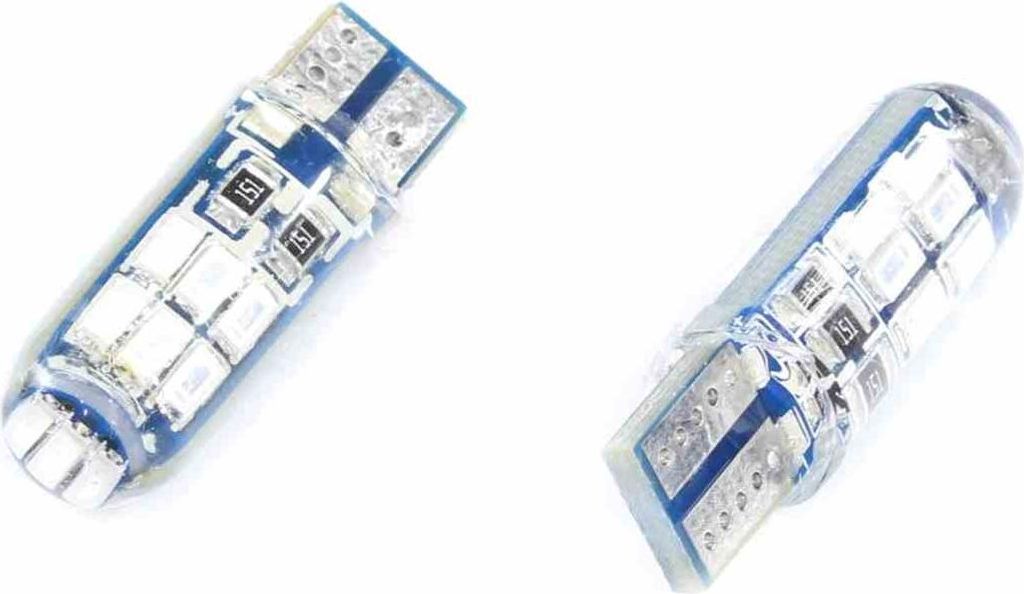 Glühbirne 12V Led T10-4014-15Smd Blau Silikon (Ohne Ece)