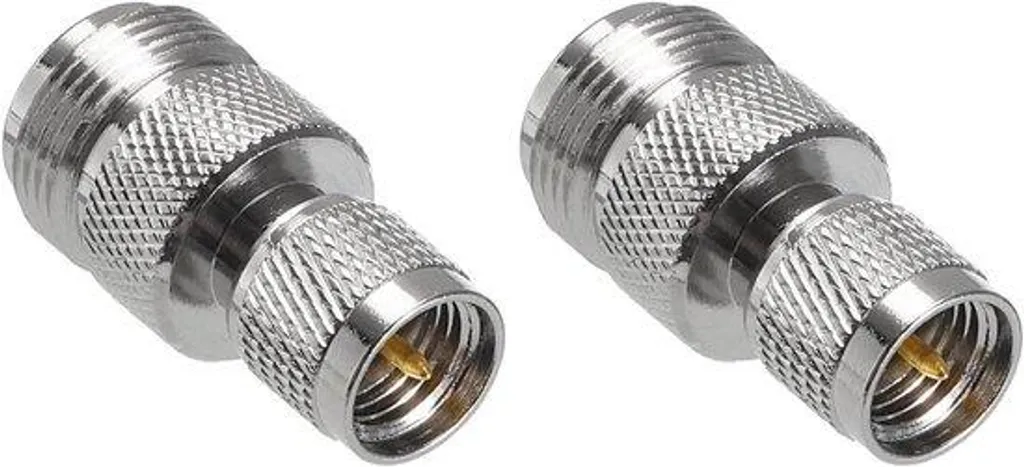 Connecteur Adaptateur Coaxial N Femelle et Mini-UHF Mâle RF 50 Ohms