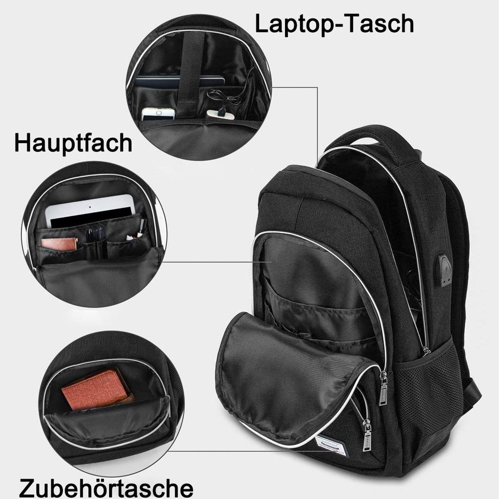 Czarny plecak męski - torby na laptopa Biznesowy plecak Zdjęcie produktu 4