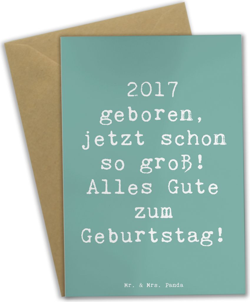 Mr. & Mrs. Panda Klappkarte Spruch 2017 Geburtstag - Meeresbrise - Geschenk, Handgefertigt, osterkarte, Happy Birthday, Grußkarte, Glückwunsch, f...