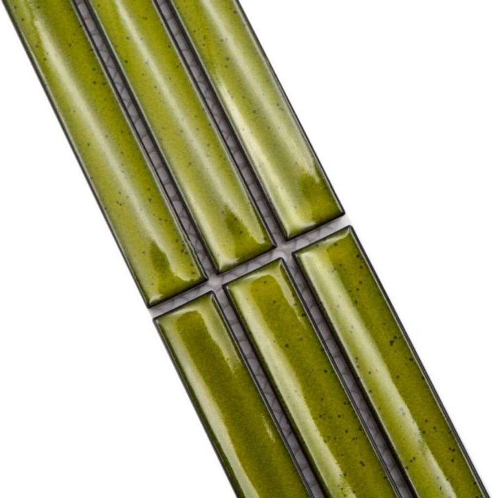 Bordüre Borde Mosaik hellgrün glänzend Stäbchenoptik Mosaikfliese Küchenwand Fliesenspiegel Bad Duschwand MOS24BOR-CS16_f