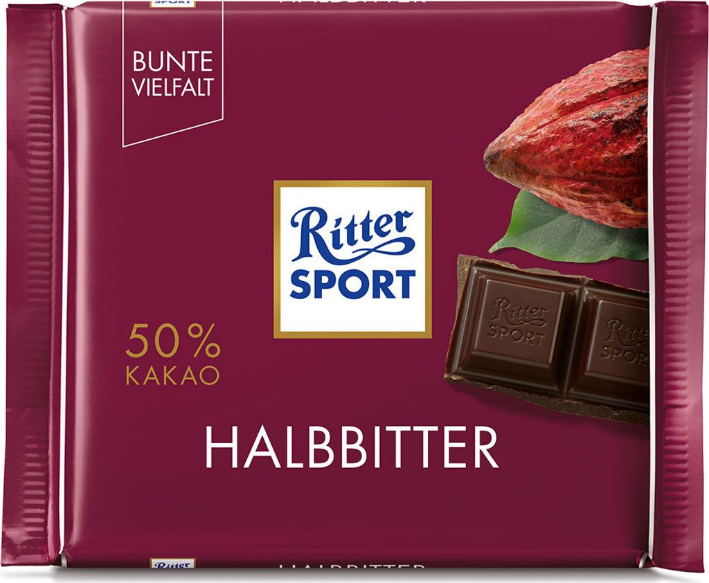 Ritter Sport Dark Chocolate, dunkle Schokolade, 100 g, 1 Produktbild 