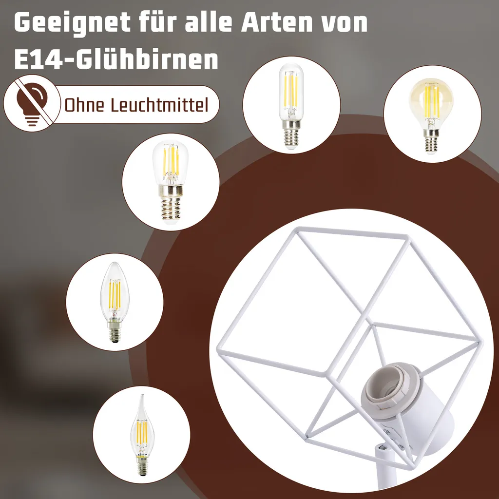Éclairage plafond modulable sans zones d'ombre avec 3 spots blanc E14