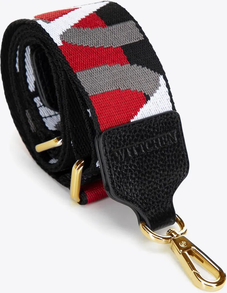 Sangle de rechange Wittchen pour sac femme en textile noir et rouge 130cm
