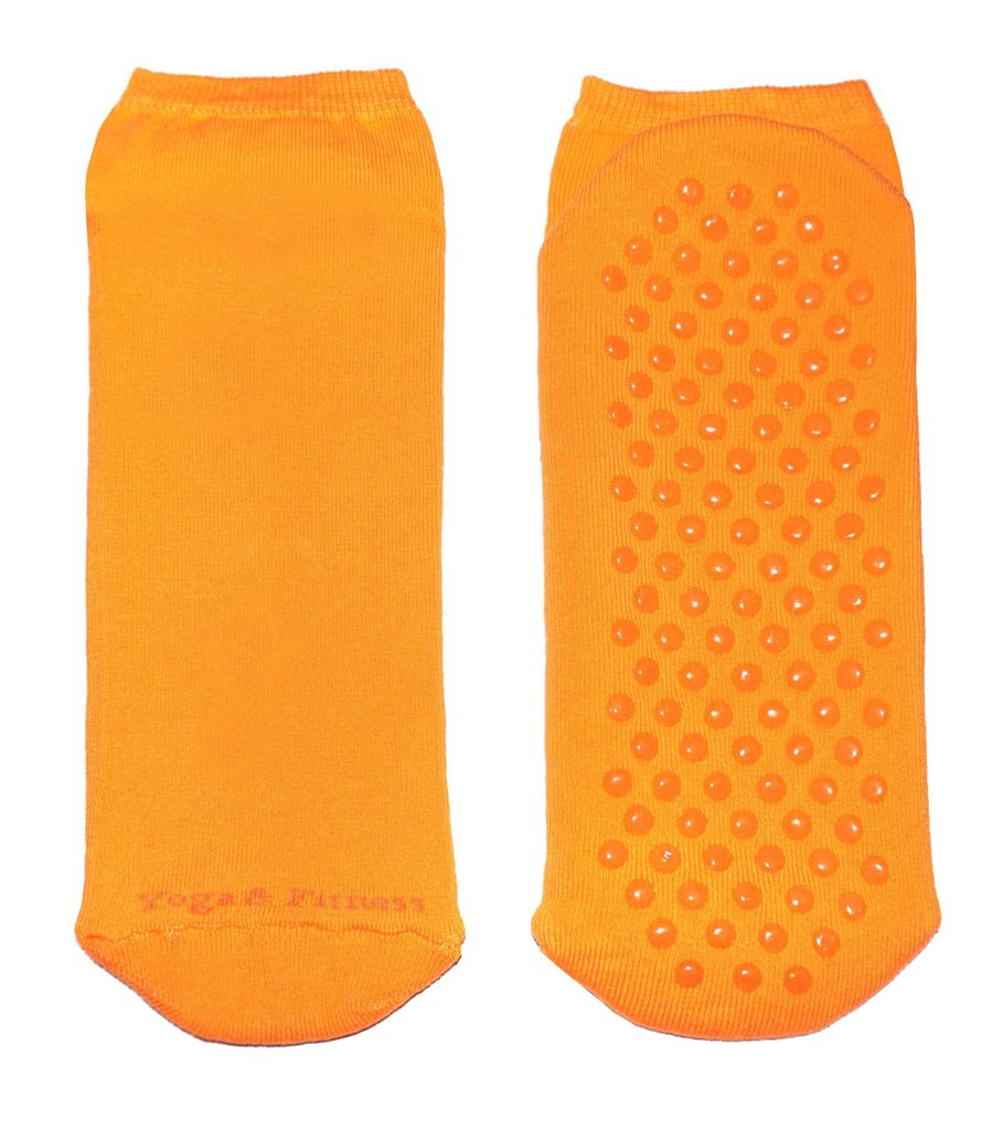 Damen Sport Socken mit ABS-Noppen aus Baumwolle Yoga und Fitness Orange Größe 39-42