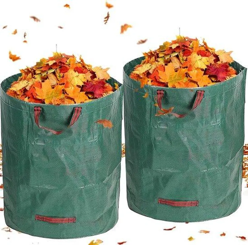 Sac à feuilles réutilisable avec poignées renforcées, pliable, sac à