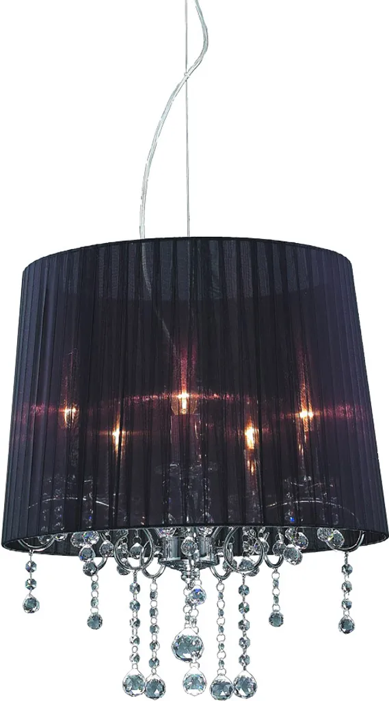 Lustre Suspension Moderne 5 Lumières Noir TIMPAN pour Salon et Séjour