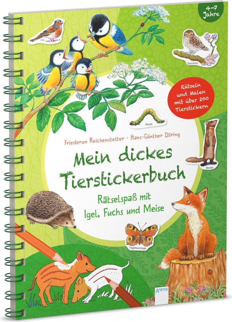 ARENA VERLAG GMBH Mein großes Tierstickerbuch 0