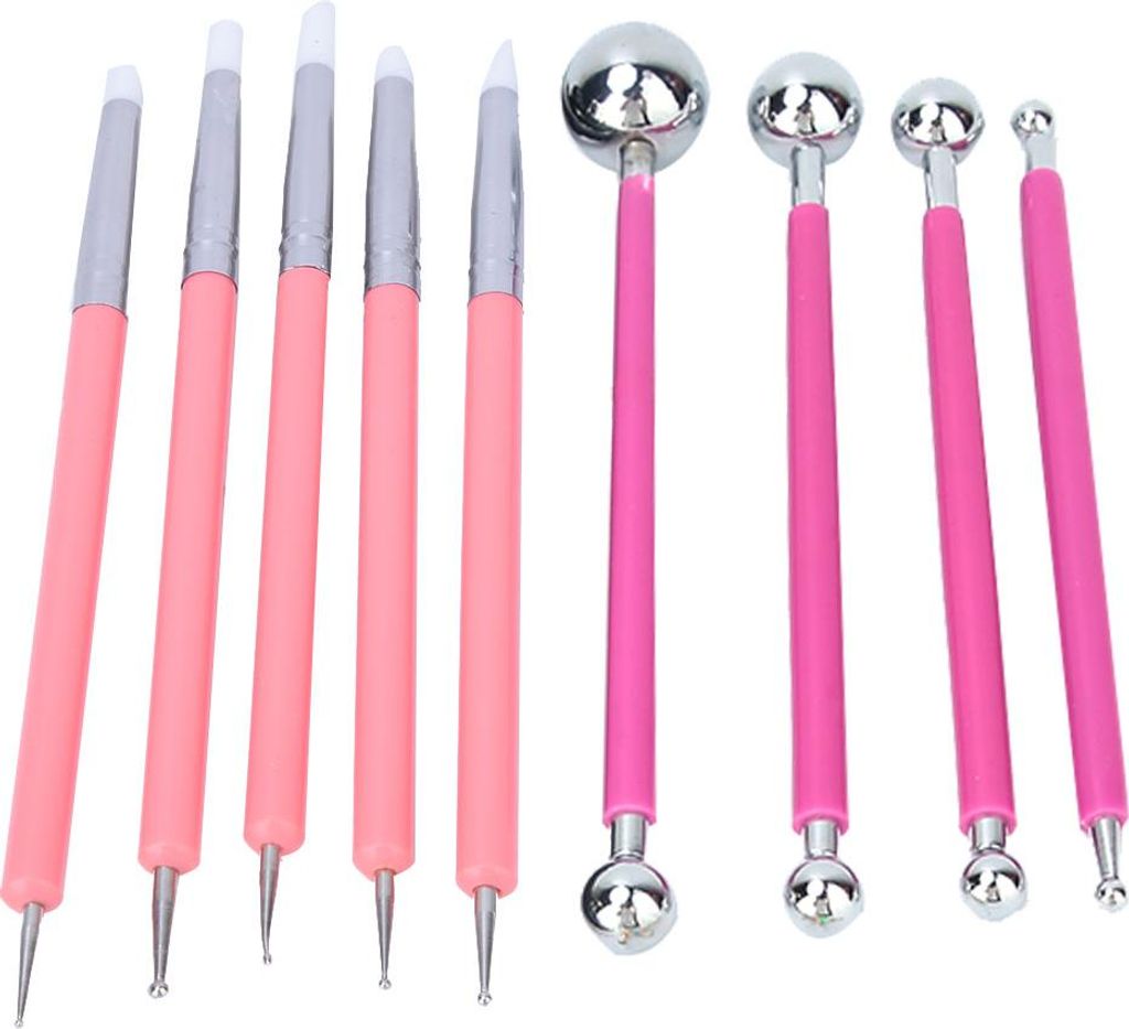 9 Stücke DIY Acryl Silikon Verlangen Stift Aluminium Rohr Griff Keramik Ton Skulptur Werkzeug #2