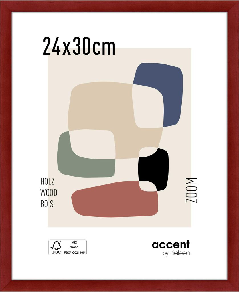 accent by nielsen Holz Bilderrahmen Zoom, 24x30 cm, Rot