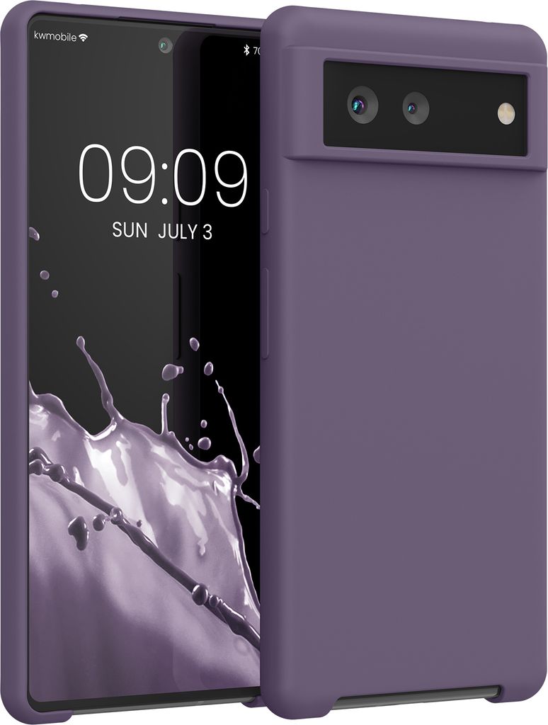 kwmobile Hülle kompatibel mit Google Pixel 6 Hülle - Silikon Handy Case - Handyhülle weiche Oberfläche - kabelloses Laden - Helle Iris