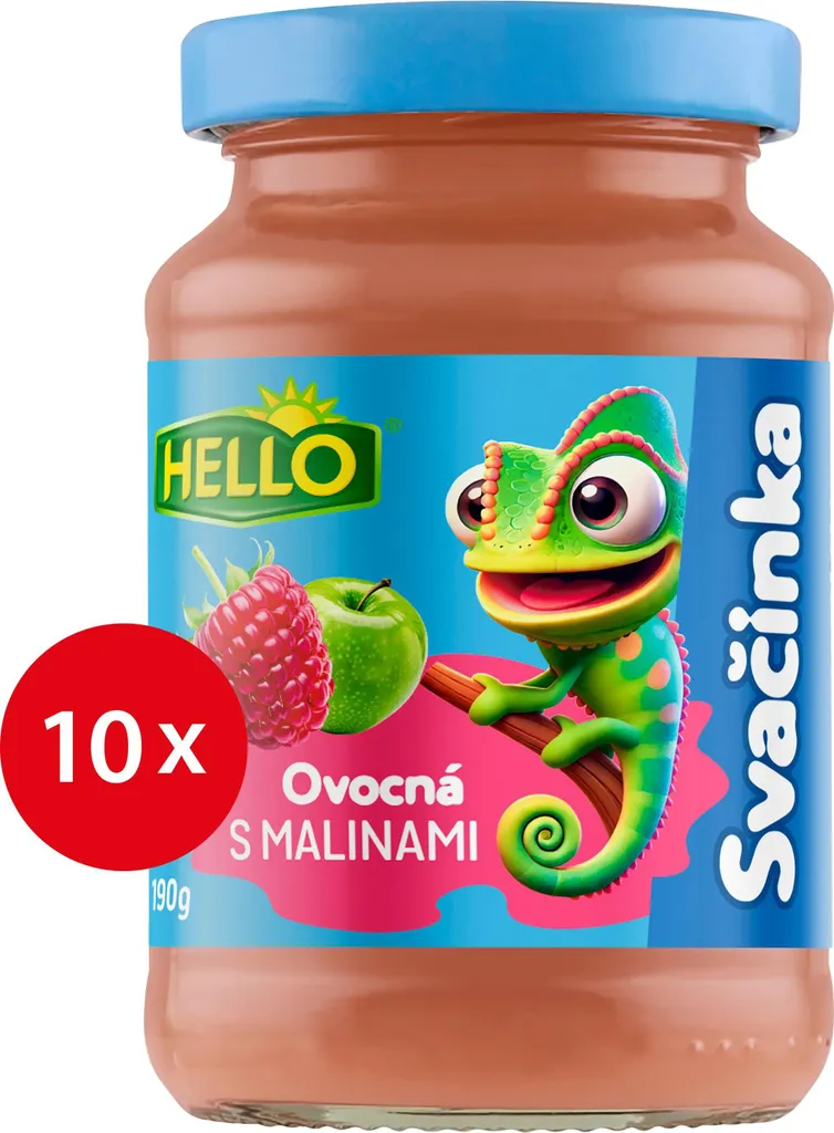 Snack framboise HELLO pack 10 bocaux riche en fruits sans additifs