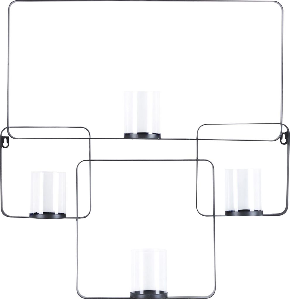 BELIANI Wandkerzenhalter Schwarz Metall 65 cm Geometrisch Produktbild 