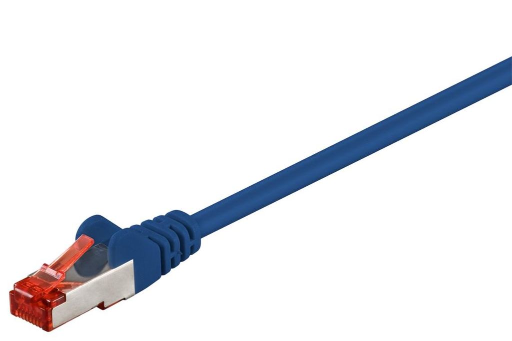 Goobay 93211 CAT 6 Câble patch, S/FTP (PiMF), bleu, 0.25 m Image du produit 