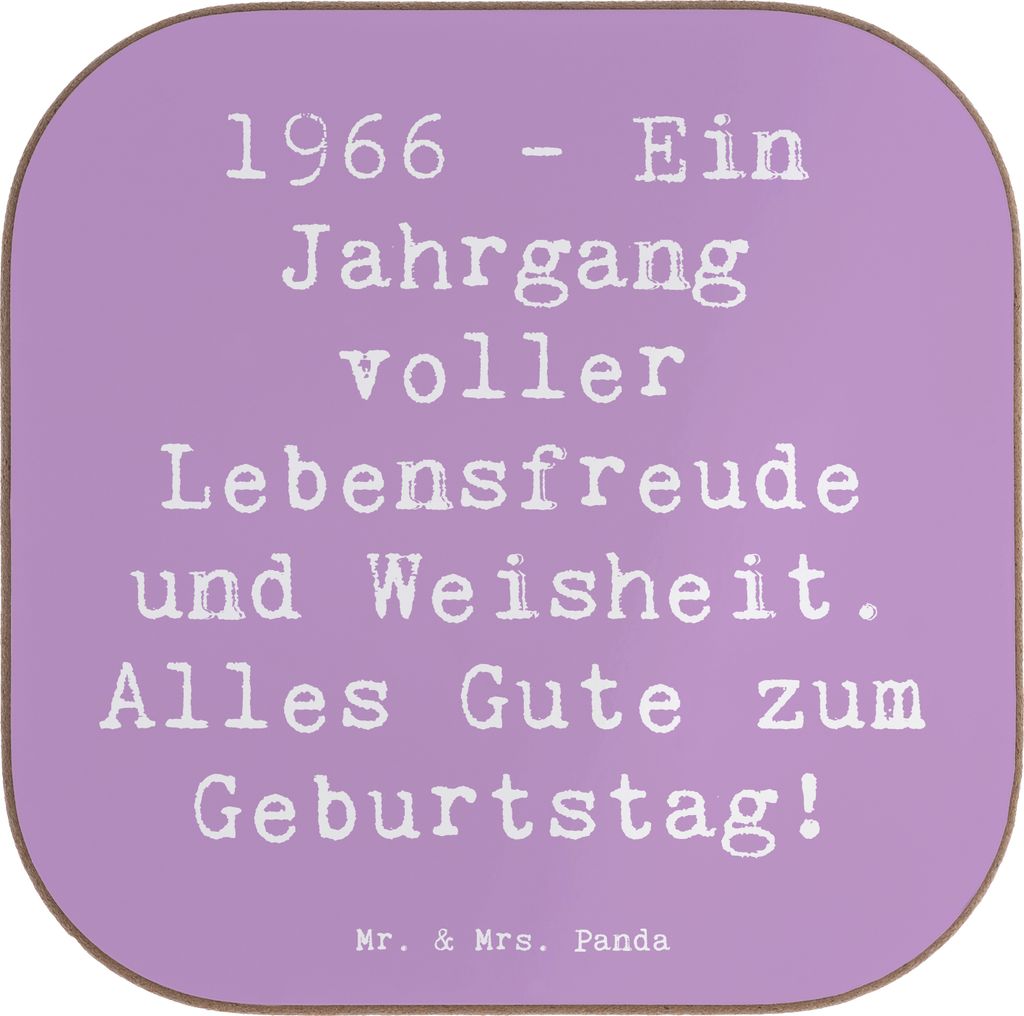 Mr. & Mrs. Panda Tischschoner Spruch 1966 Geburtstag - Lavendeltraum - Geschenk, Tassen Untersetzer, für Gläser, Jahrgang, gläseruntersetzer, Ge...