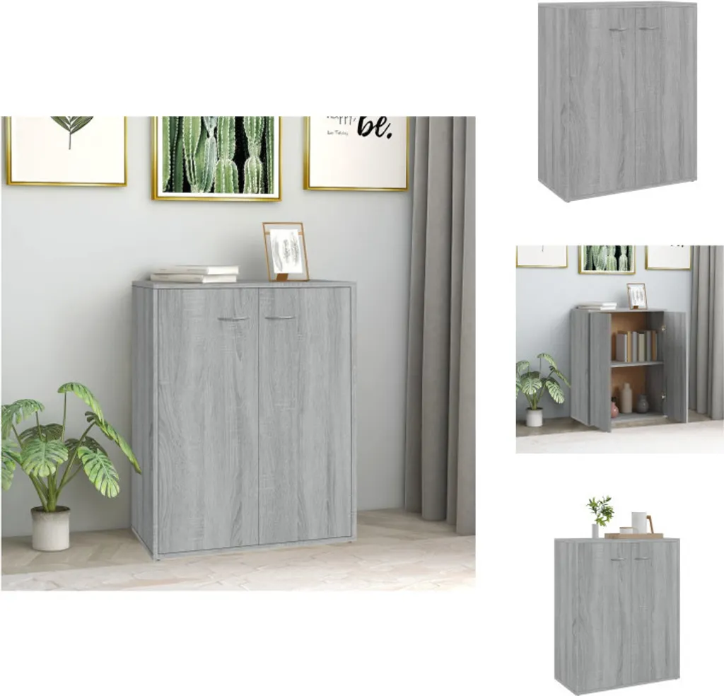 Mobile Credenza Grigio Sonoma 60x30x75 cm vidaXL - Design Moderno