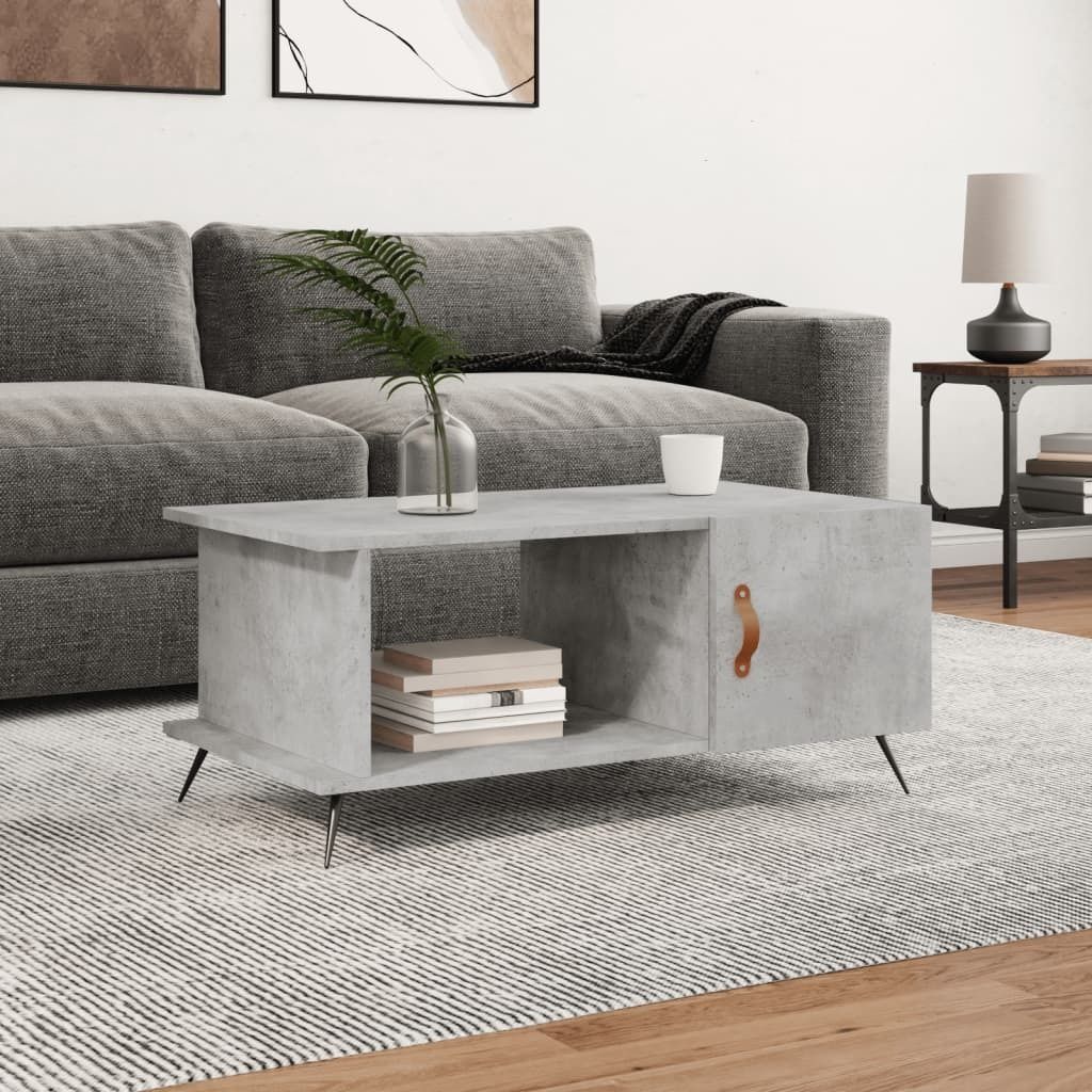 The Living Store Couchtisch Betongrau 90x50x40 cm Holzwerkstoff