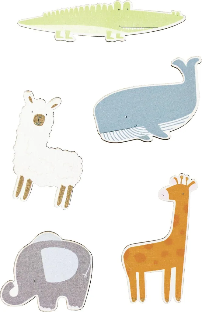 Décoration Animaux en Bois Autocollants pour Cartes et Cadeaux Faits Main