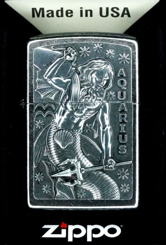 Accendino Zippo Aquarius segno zodiacale Acquario Street Immagine del prodotto 