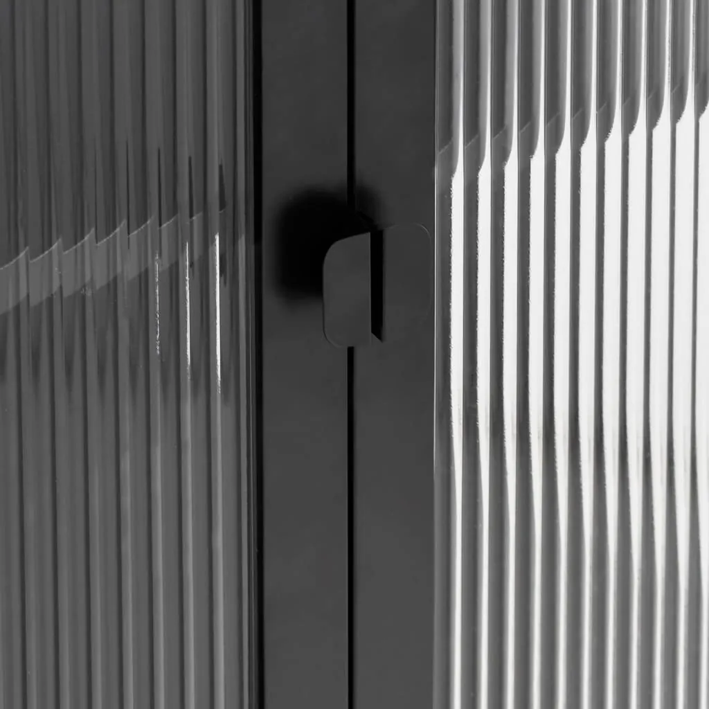 Armoire Vitrée Noire 180 cm : Solution de Rangement Stable et Durable - 10