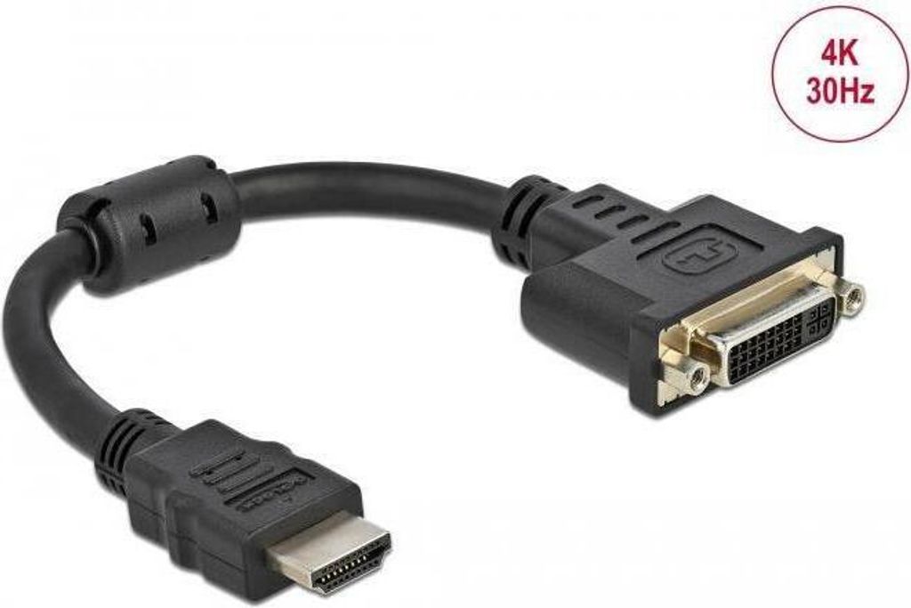 DELOCK Adapter HDMI St > DVI 24+5 Bu 4K 30Hz 0,20m