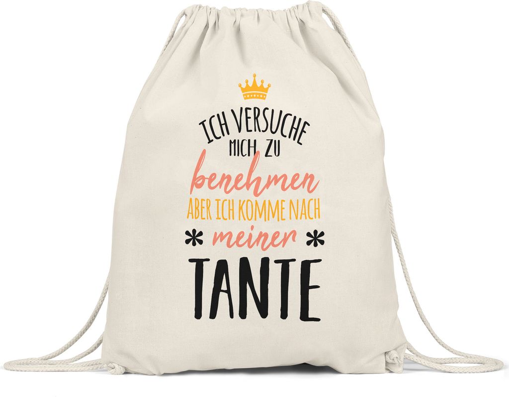 Ich Komme Nach Meiner Tante Kein Benehmen Turnbeutel Gymsack Lustig Geschenkidee Geschwister Geburtstag Nichte Neffe
