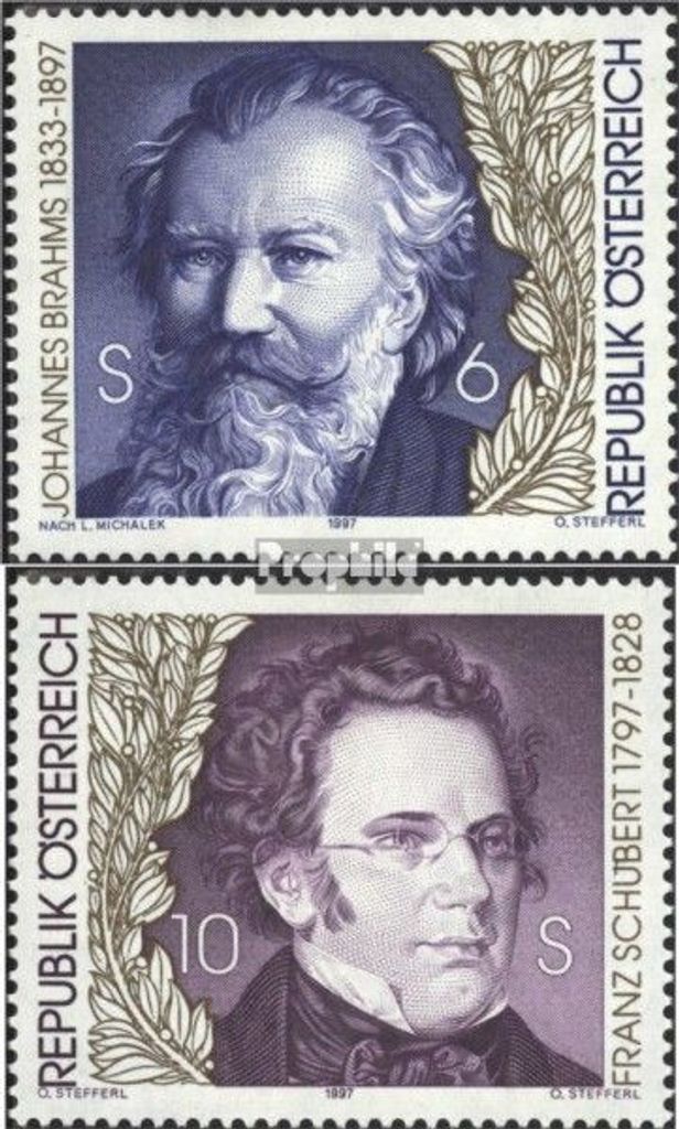 Briefmarken Österreich 1997 Mi 2218-2219 (kompl.Ausg.) gestempelt Komponisten