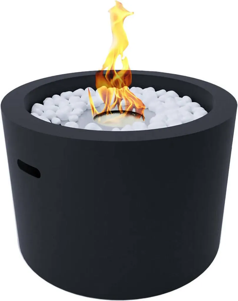 Cheminée bioéthanol Aielli noire 48cm avec brûleur inox sécurisé de 1L