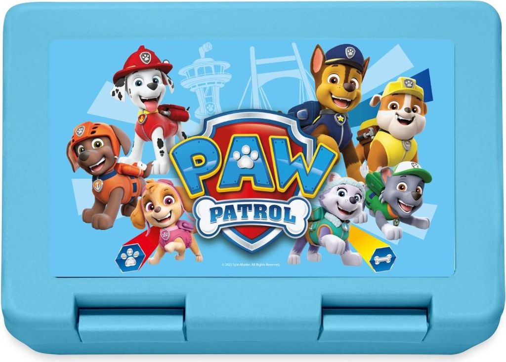 Spreadshirt Paw Patrol Hauptcharaktere Brotdose Lunchbox, One size, Saphirblau