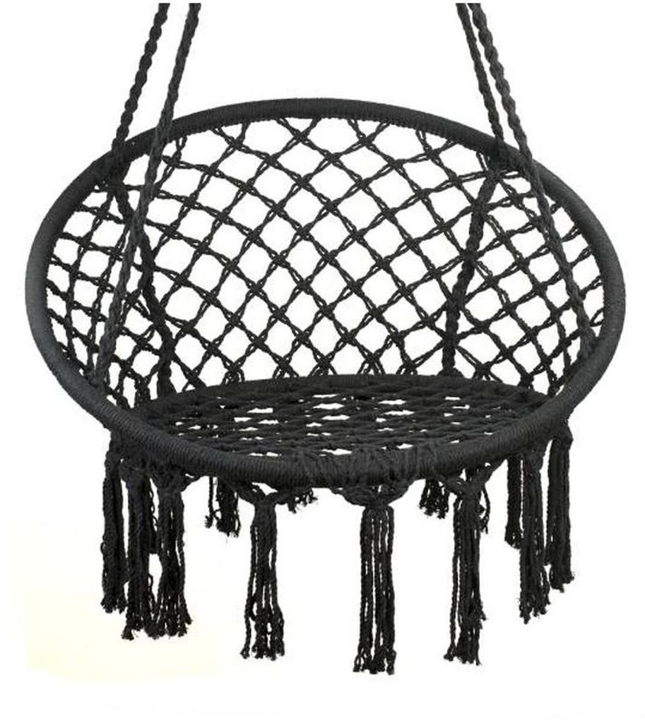 Aga Schaukelstuhl Nest mit Rückenlehne 80cm schwarz Produktbild 