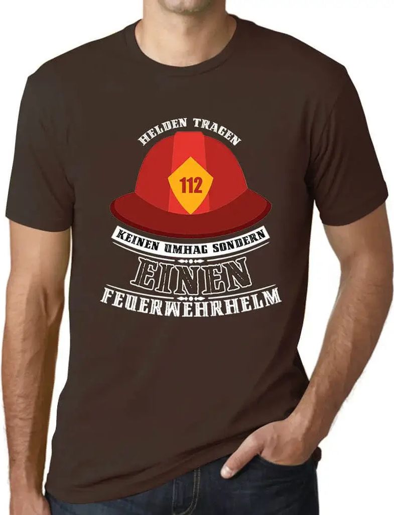 Herren Grafik T-Shirt Helden Trage Rot Feuerwehrhelm Öko-Verantwortlich Vintage Jahrgang Kurzarm Lustige Druck Geburtstag Geschenk Mann