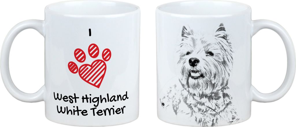 West Highland White Terrier, Weißer Hochlandterrier, Westie - Tasse mit Hund, entzückende Tasse mit Grafik, Geschenk mit Ihrem Foto von der Marke...